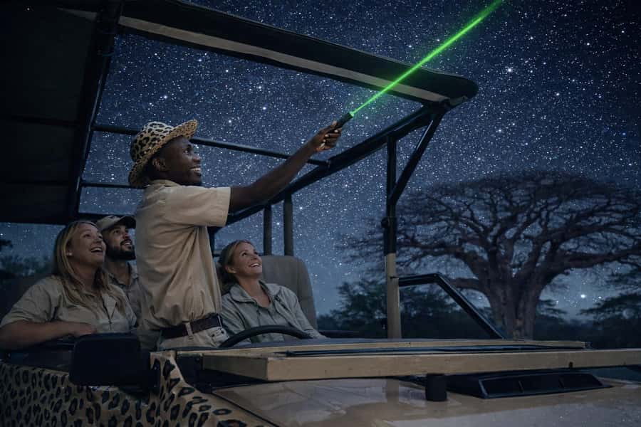 Victoria Falls: Bush Experience and Stargazing D-F-ES-GB - Using a flashlight to find elephants and other animals