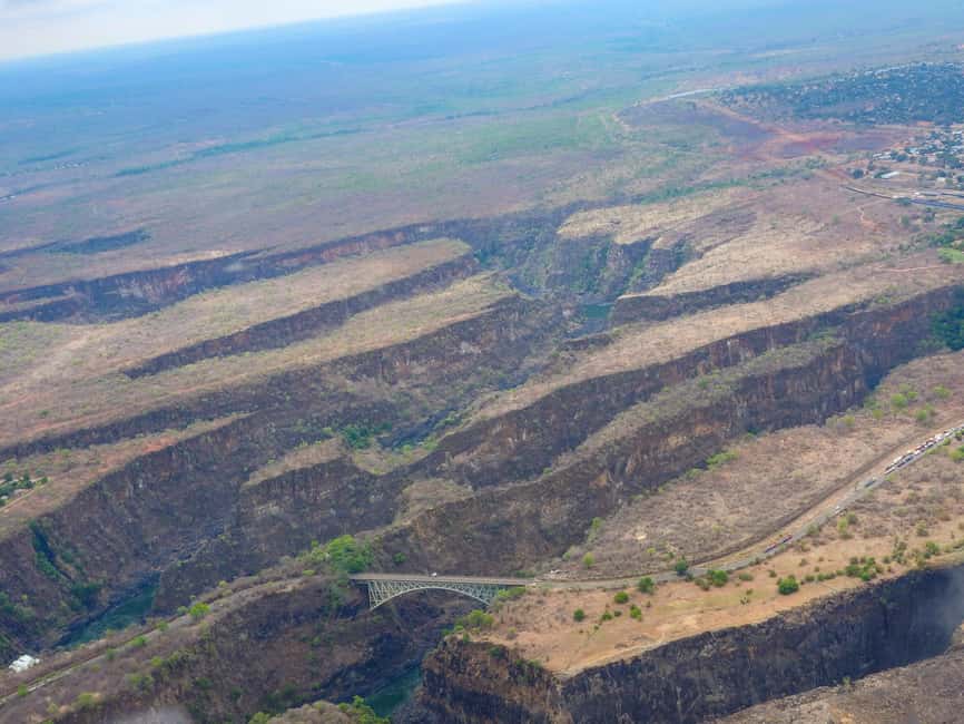 Victoria Falls:Explore the Zambezi Helicopter Experience - Passing over the Victoria Falls resort town