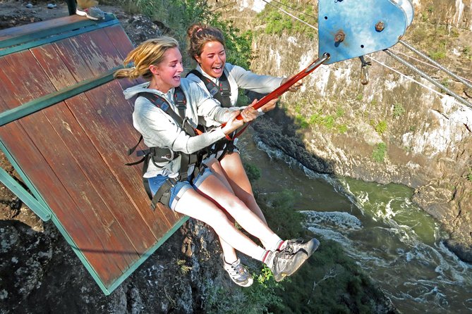 Zipline (Zimbabwe) - Flying across Batoka Gorge near Victoria Falls Bridge